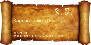 Kapros Dominika névjegykártya